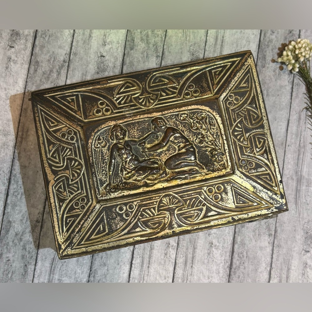 Antique Art Deco Egyptian Revival Jewelry Casket Box